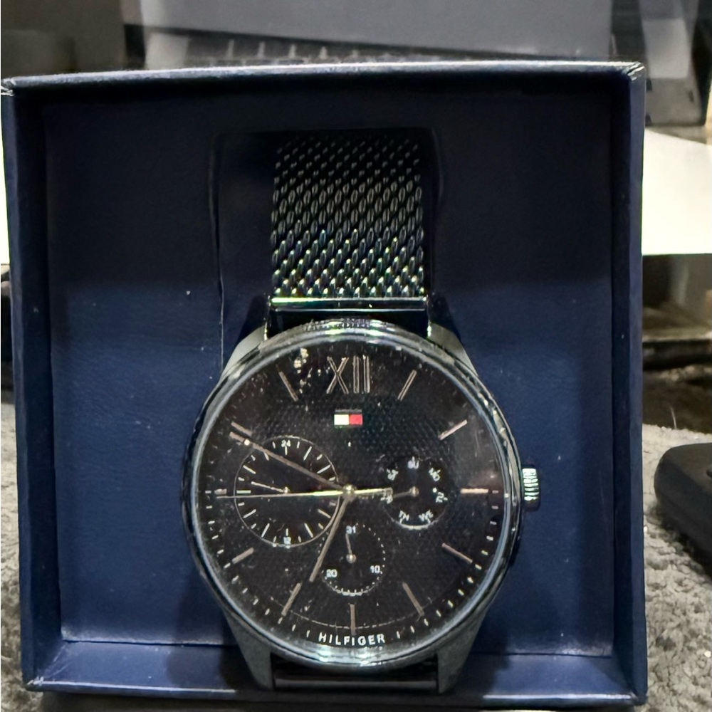 Tommy Hilfiger Black Mesh Strap Watch